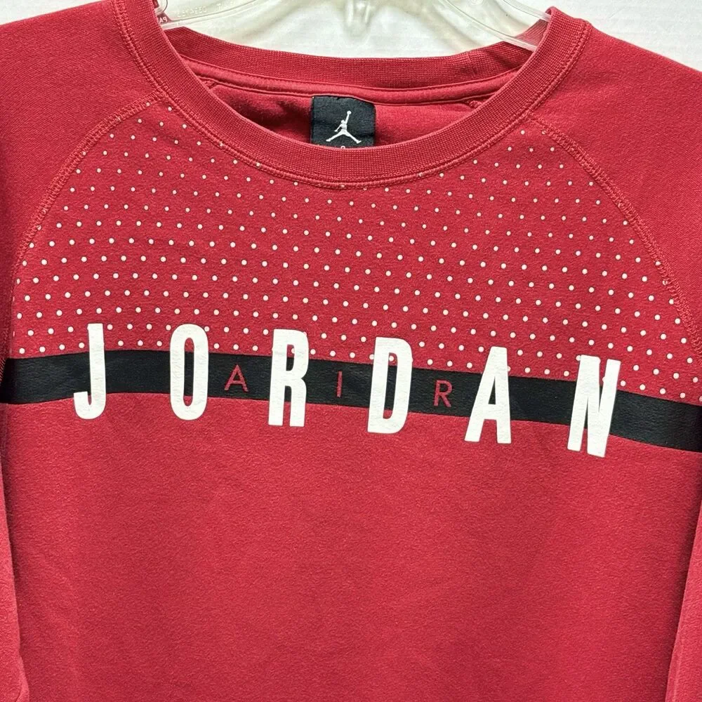 JORDAN JUMPMAN Seasonal Graphic Crew Sweatshirt Red Black Large